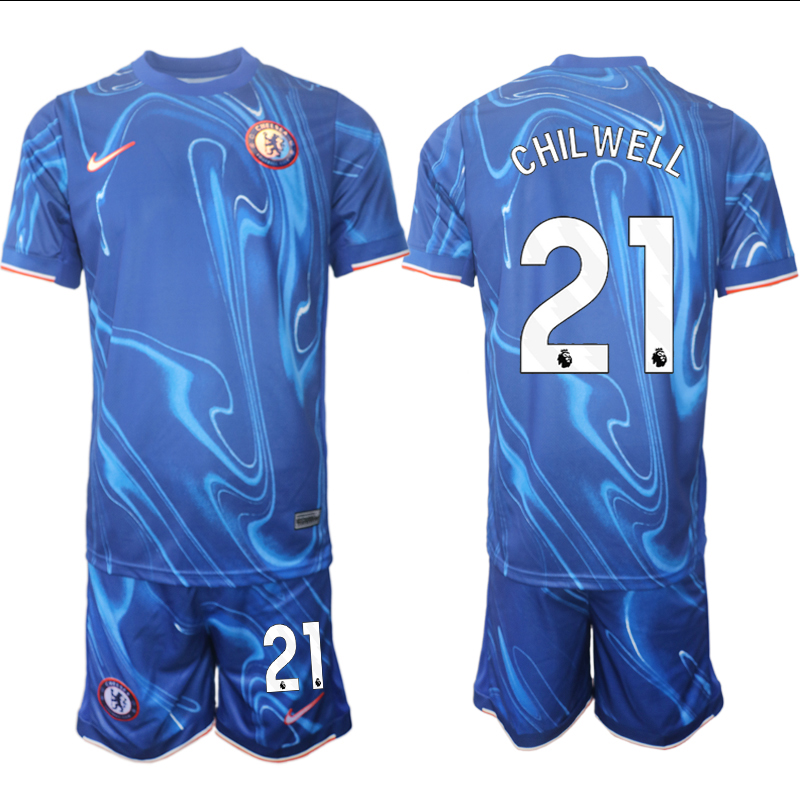 Men 2024-2025 Club Chelsea home Blue #21 Soccer Jersey